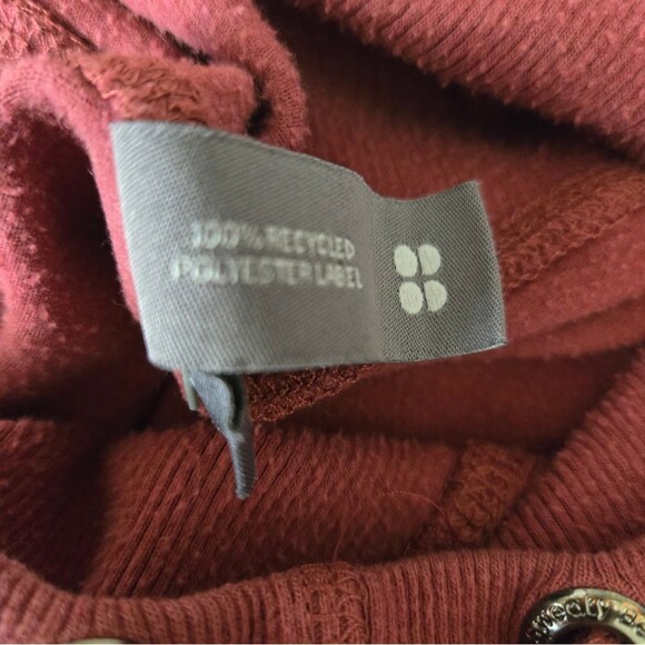 Sweaty Betty Cozy Red Hoodie Raspberry Color Long Sleeve Sweatshirt Size: Large - Picture 7 of 11